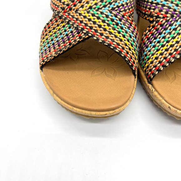 Skechers Cali Womens Beverlee Delighted Wedge Vegan Sandals Rainbow Multicolor - Picture 4 of 15